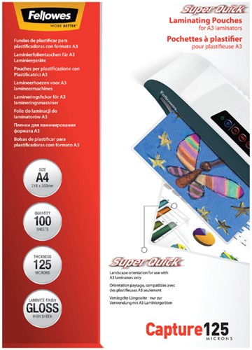 Lamineerhoes Fellowes A4 Superquick 2x125micron 100stuks-3
