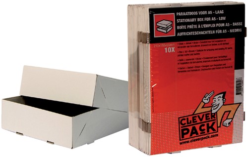 Paraatdoos CleverPack A5 218x155x55mm voor 500 vel wit pak à 10 stuks