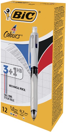 Balpen Bic 3kleuren met vulpotlood HB 0.7mm-2