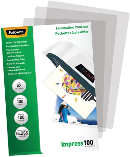 Lamineerhoes Fellowes A3 2x100micron glans 100 stuks-2