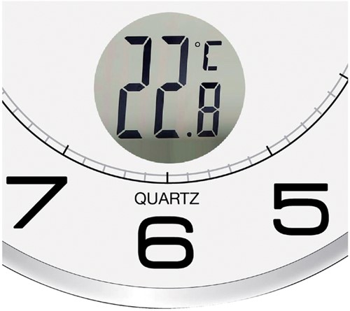 Wandklok Unilux Tempus Ø30,5cm lichtgrijs/wit-3