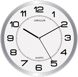 Wandklok Unilux Attraction Ø22cm lichtgrijs/wit