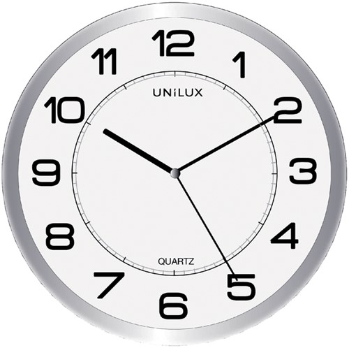 Wandklok Unilux Magnet Ø30,5cm lichtgrijs/wit