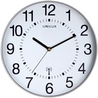 Wandklok Unilux Maxi radio controlled Ø37,5cm lichtgrijs/wit