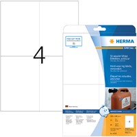 Etiket HERMA 4576 105x148mm folie wit 80stuks