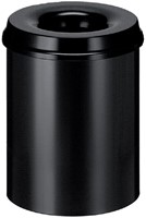 Papierbak met vlamdover Vepabins 15liter 26cm zwart