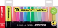 Markeerstift STABILO Boss Original deskset à 15 kleuren