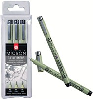 Fineliner Sakura pigma micron blister 3 stuks zwart-2