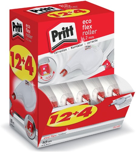Correctieroller Pritt ECO Flex 4.2mmx10m promo pack à 12+4 gratis