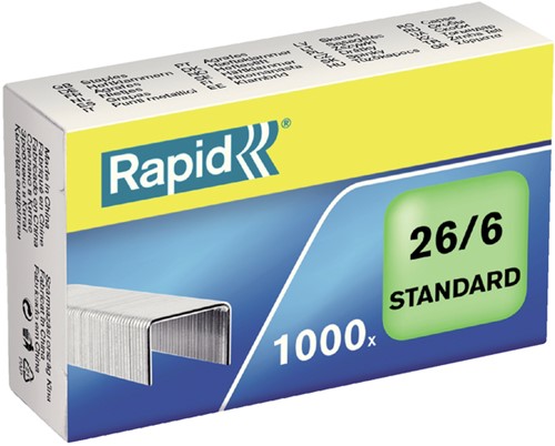 Nieten Rapid 26/6 gegalvaniseerd standaard 1000 stuks