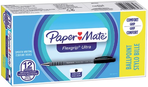 Balpen Paper Mate Flexgrip Stick zwart medium-3