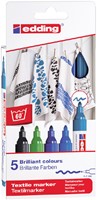Textielmarker edding 4500 rond 2-3mm koel assorti 5 stuks