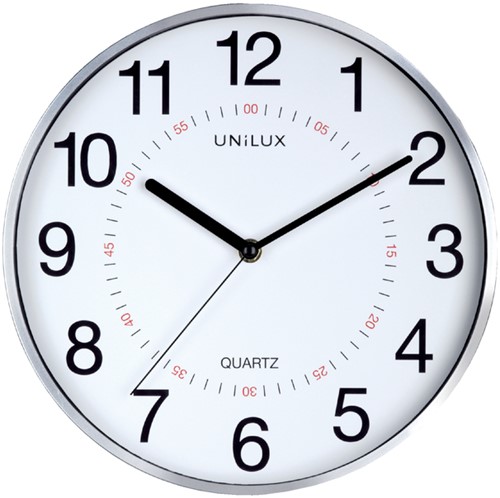 Wandklok Unilux Aria Ø28,5cm zilvergrijs/wit