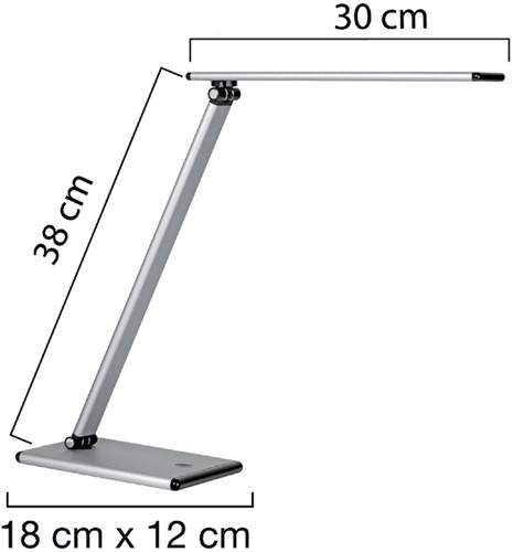 Bureaulamp Unilux Terra aluminium grijs-2