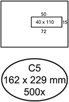 Envelop Quantore 162x229mm venster 4x11cm rechts zelfklevend 500 stuks