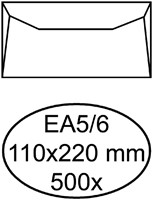 Envelop Hermes bank EA5/6 110x220mm gegomd wit doos à 500 stuks