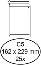 Envelop Quantore akte C5 162x229mm zelfklevend wit 25 stuks