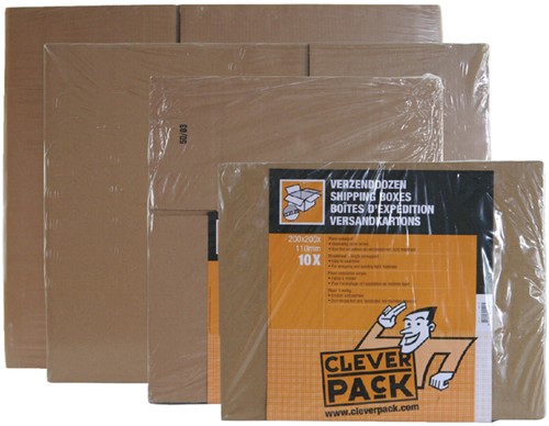 Verzenddoos CleverPack enkelgolf 305x220x250mm bruin pak à 10 stuks-2