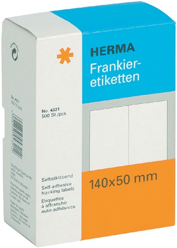 Frankeeretiket HERMA 4321 dubbel 140x50mm 500stuks