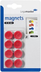 Magneet Legamaster 20mm 250gr rood 8 stuks