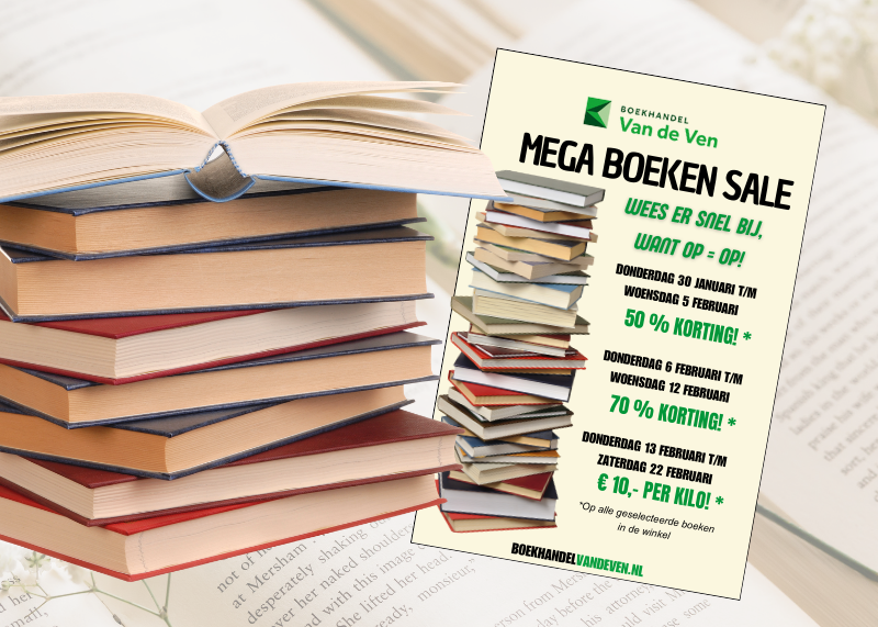 Mega Boekensale bij Boekhandel van de Ven