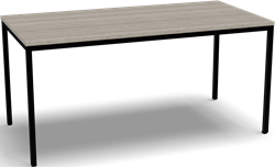 4-all kantinetafel 160 x 80cm frame zwart, blad oak light