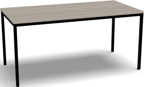 4-all kantinetafel 160 x 80cm frame zwart, blad oak light