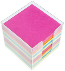 Memokubus met inhoud Kangaro 9,5x9,5x9,5cm 700 vel assorti kleuren