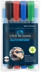 Marker Schneider Maxx 130 ass permanent, ronde punt etui a 4st.