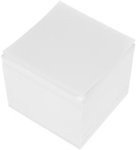 MEMOKUBUS INHOUD KANGARO 9X9X9CM WIT KRIMP A CA.700 VEL