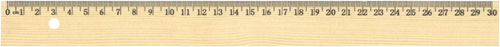 Liniaal Westcott 30cm hout met metaalinleg ongelakt 
