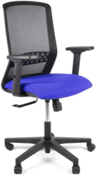 Bureaustoel Linea Tekna 01 zwart/blauw met 2D armleuning